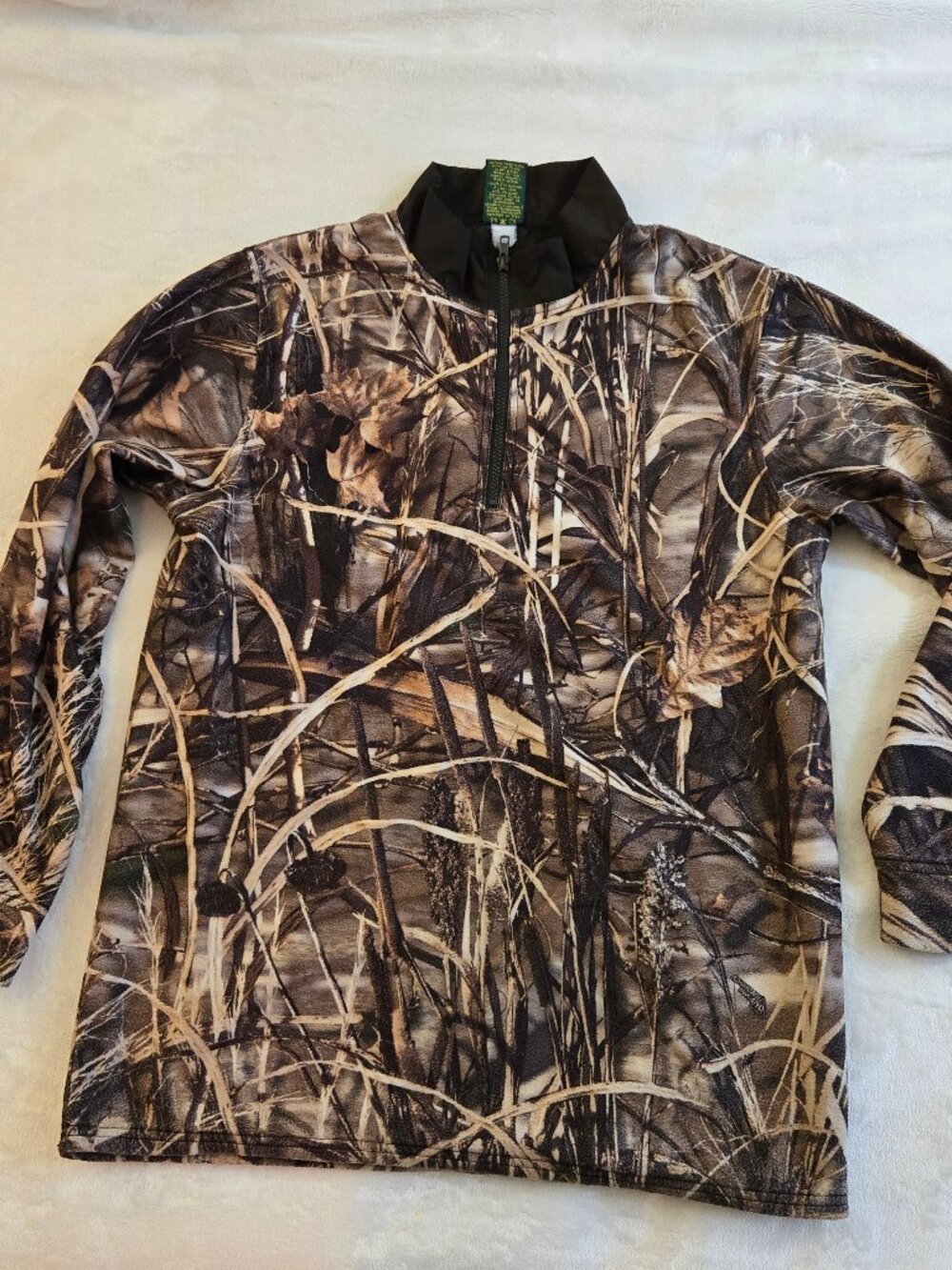 mens Cabelas Advantage Max4 HD camo mid-weight hunting 1/4 zip pullover medium